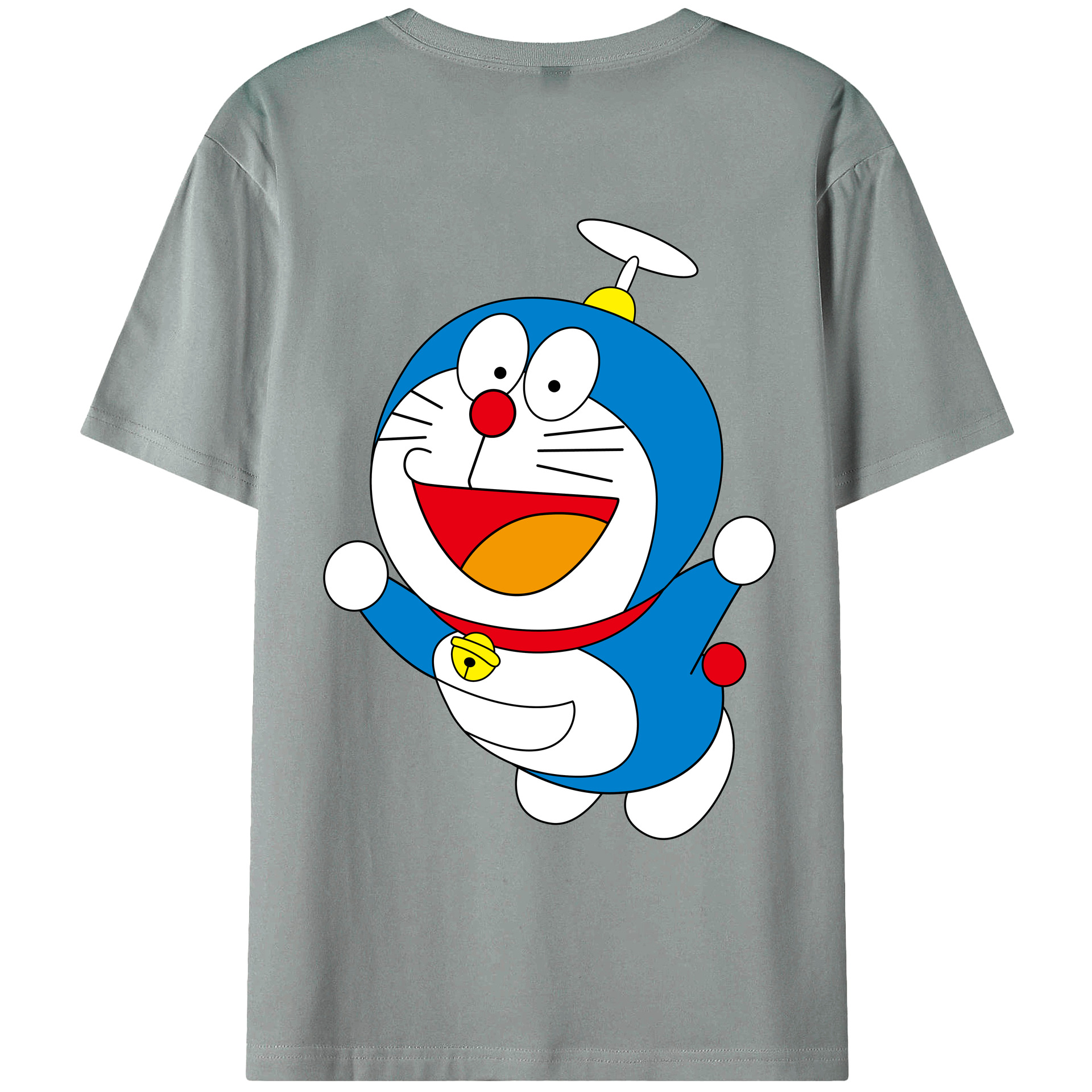 （画像用） ドラえもん Doraemon 綿100％ メンズ半袖Tシャツ（バックプリント） 通気性
